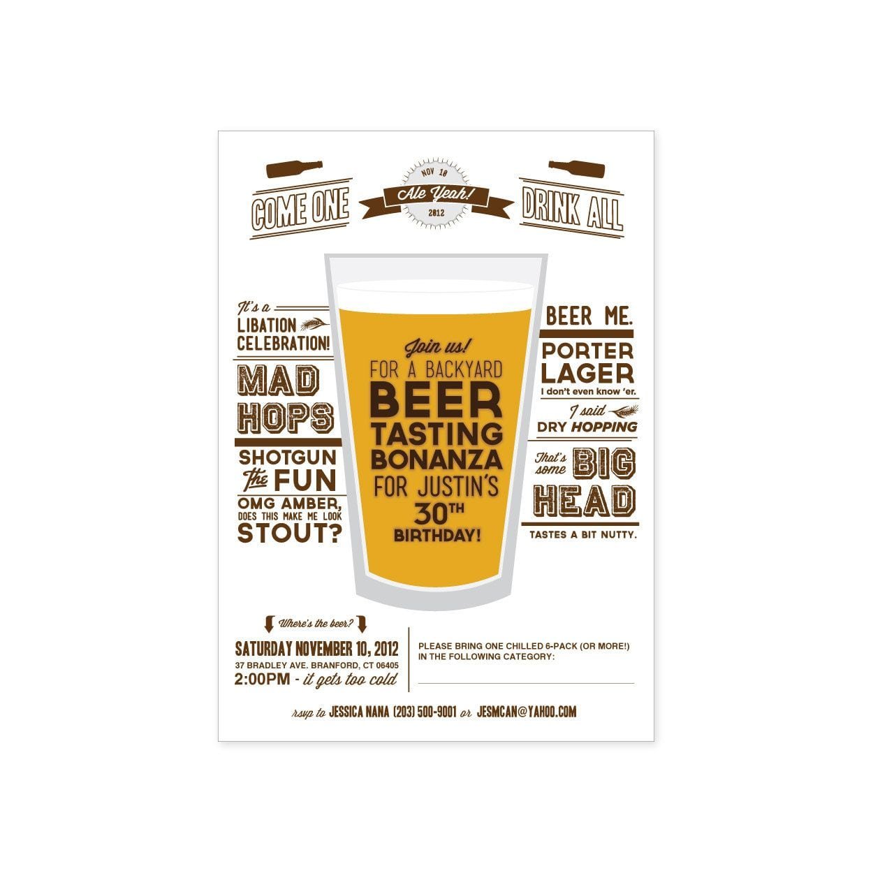 Printable Beer Tasting Party Invitation  $15 20, Via Etsy