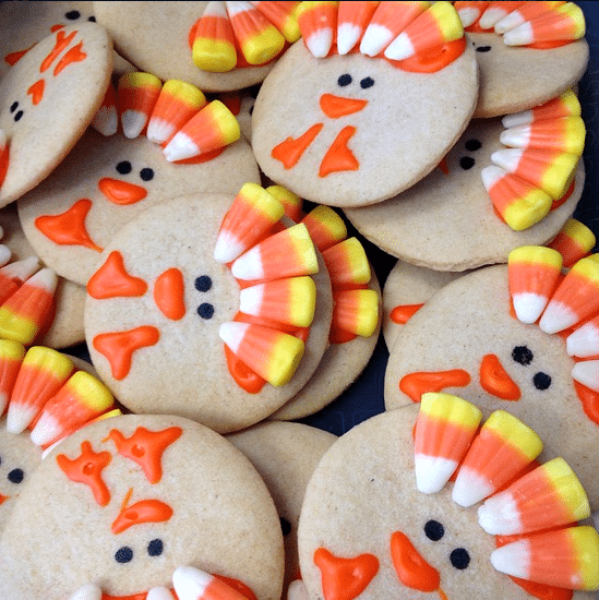 Candy Corn Turkey Cookies With Tails