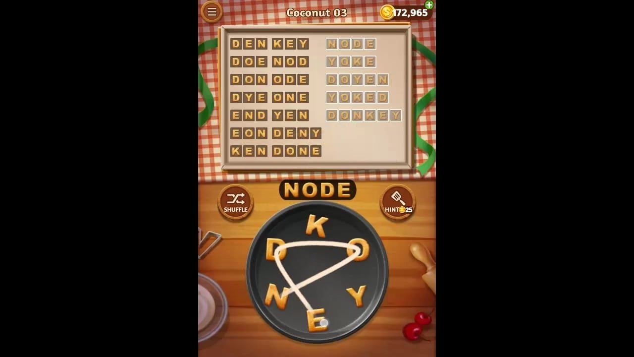 Word Cookies Coconut Pack Level 3 Answers