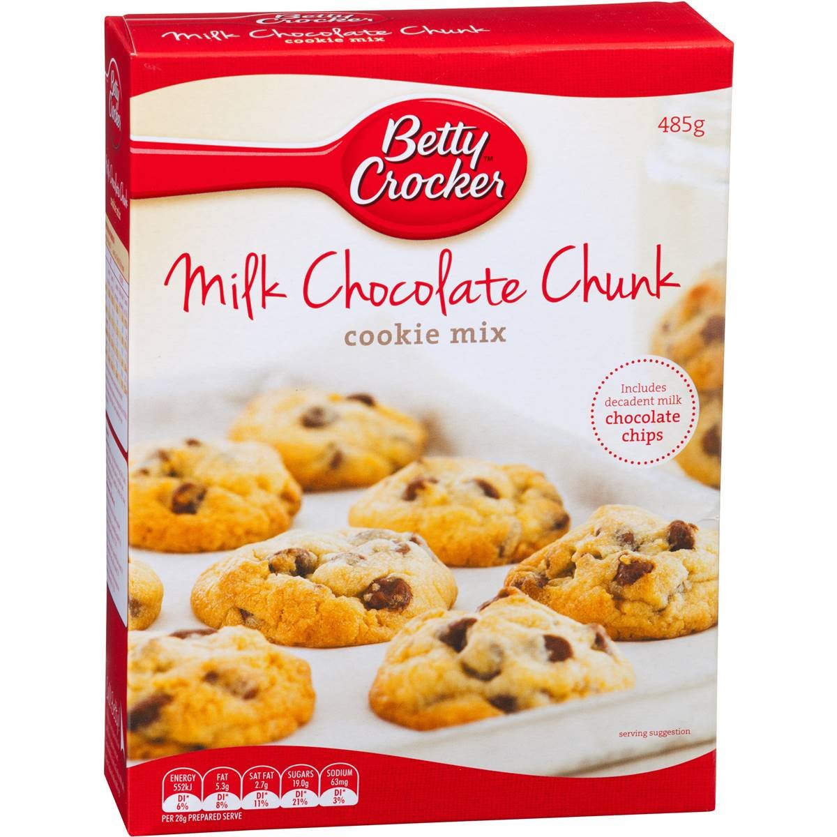 Betty Crocker Milk Chocolate Chunk Cookie Mix 485g