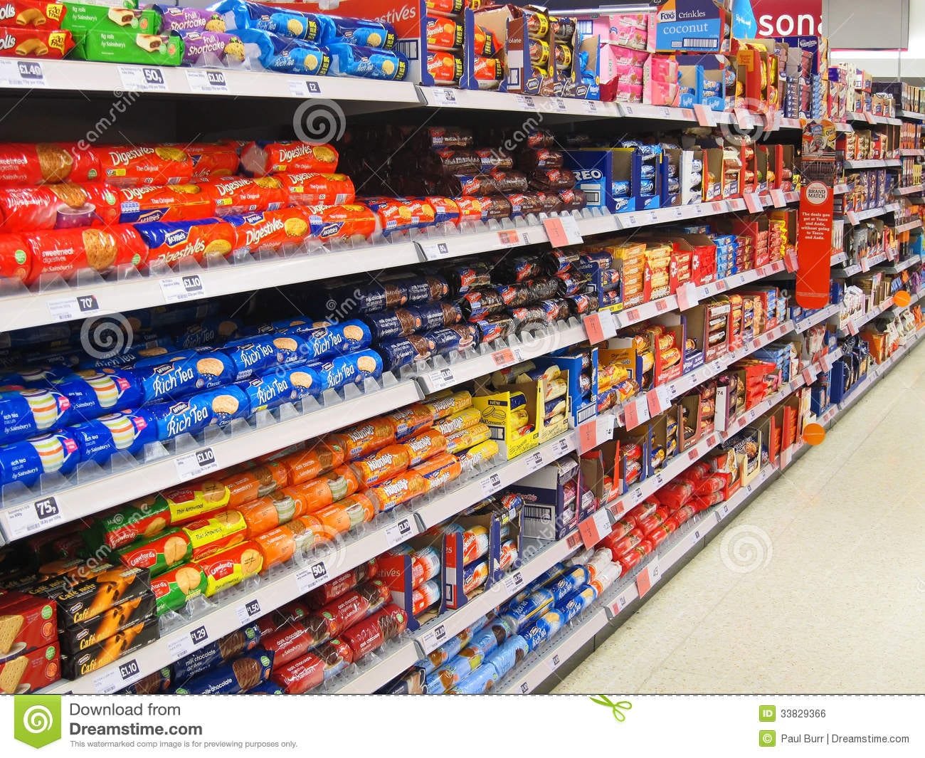 Biscuit Or Cookie Aisle In A Superstore  Editorial Photo