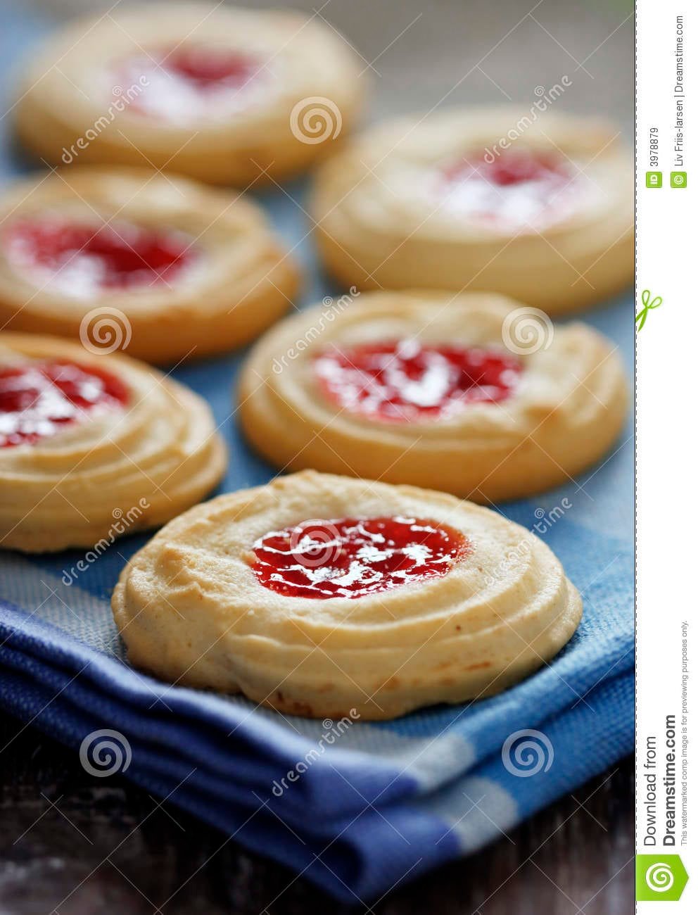 Butter Cookies With Strawberry Jam Filling Stock Image