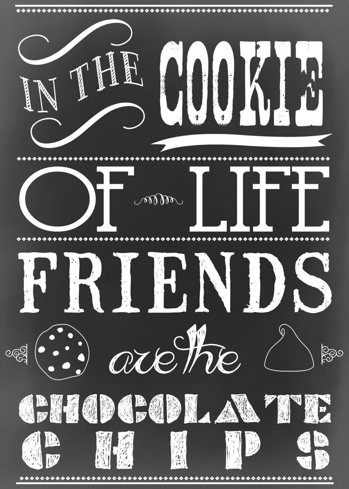 Free Chalkboard Printable Celebrating National Chocolate Chip