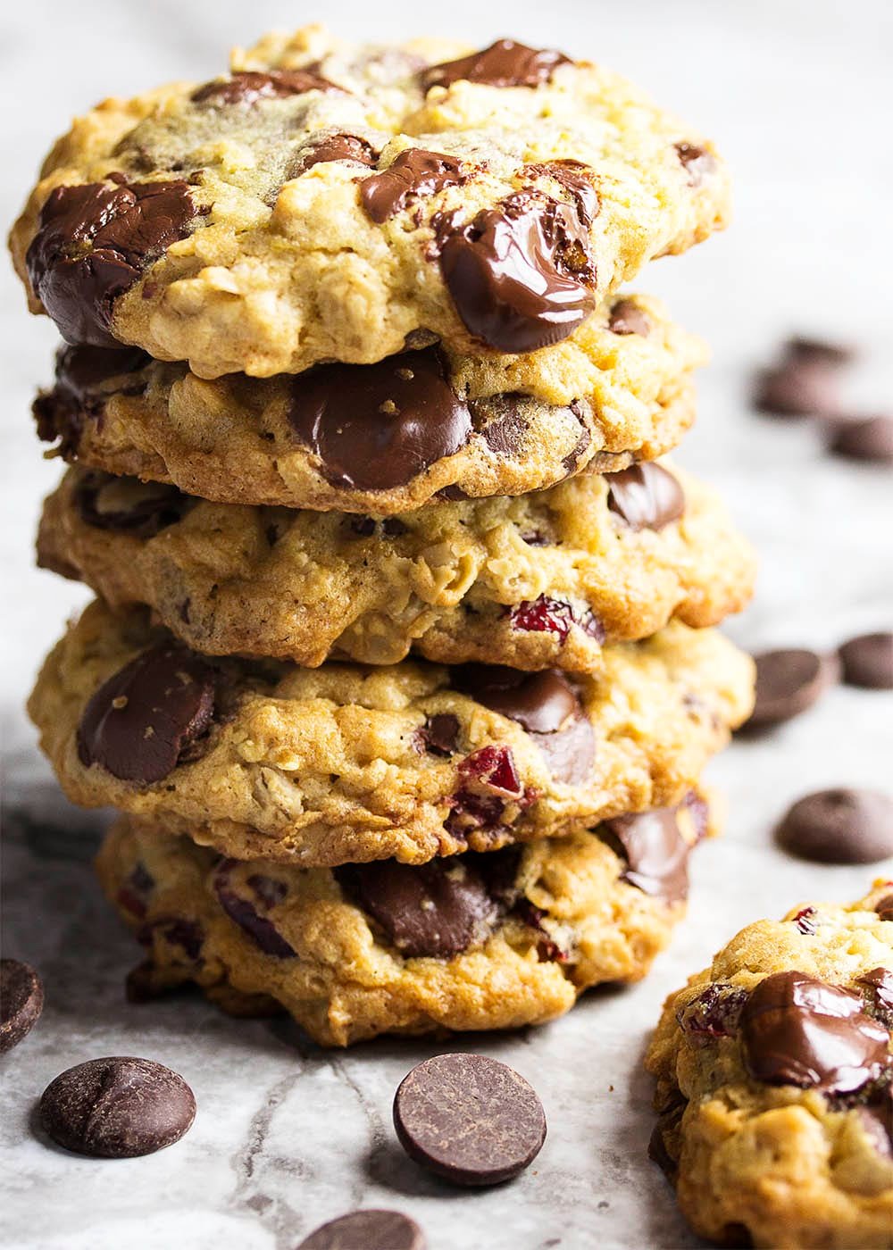 One Bowl Chocolate Chip Cherry Oatmeal Cookies