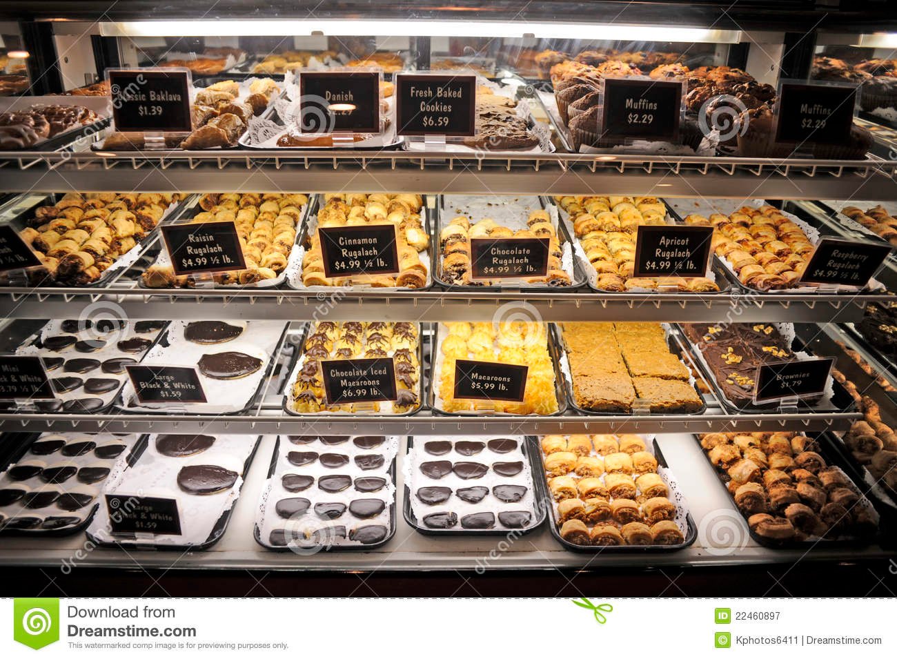 Refrigerated Cookie Display Stock Image