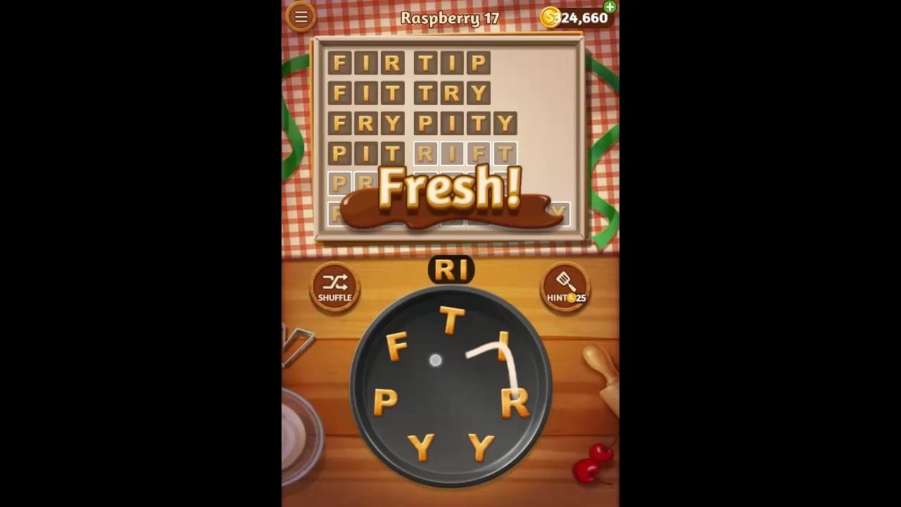 Word Cookies Raspberry Pack Level 17 Answers