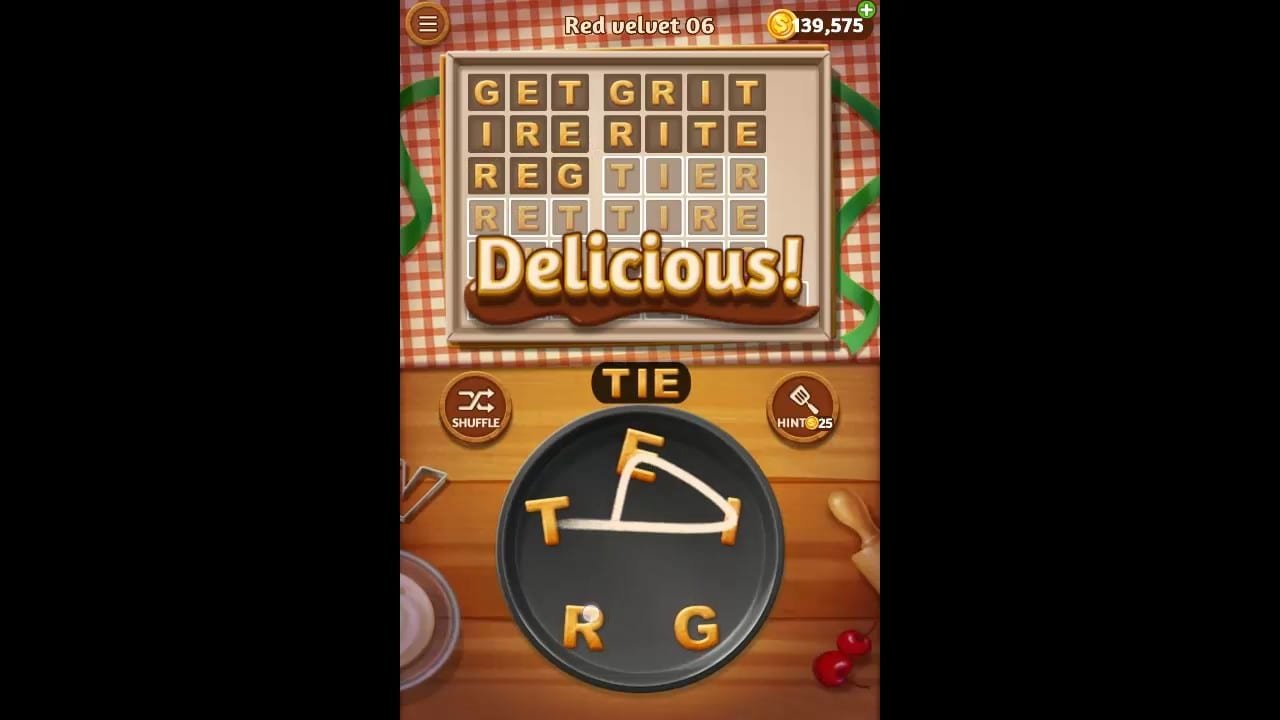 Word Cookies Red Velvet Pack Level 6 Answers