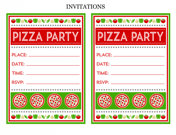 Amazing Pizza Party Invitations Free