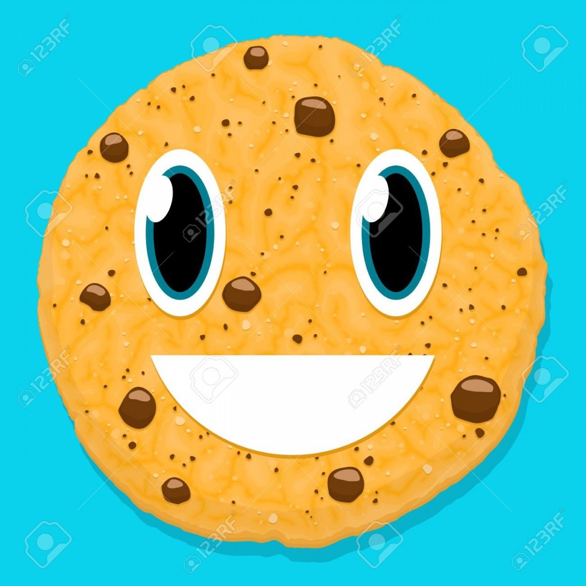 Cute Chocolate Cookie Character With Smiley Face Royalty Free
