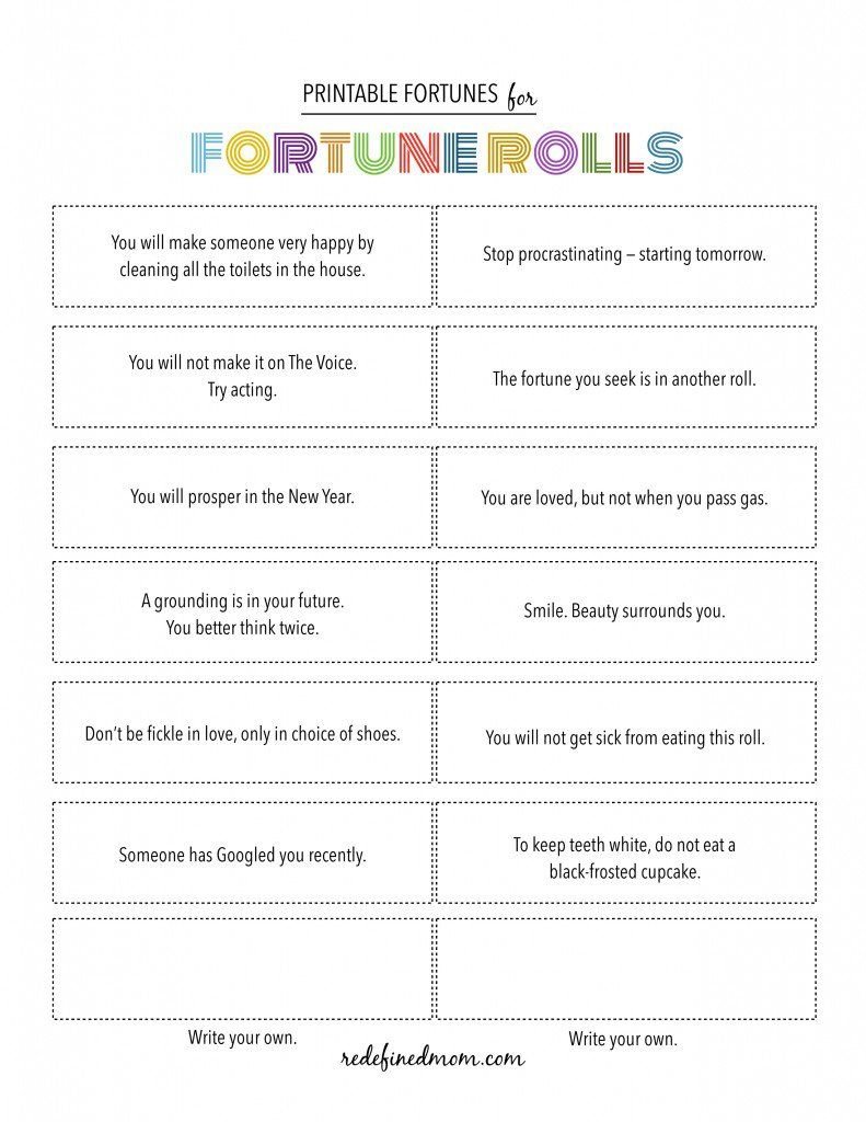 Printable Fortune Cookie Quotes