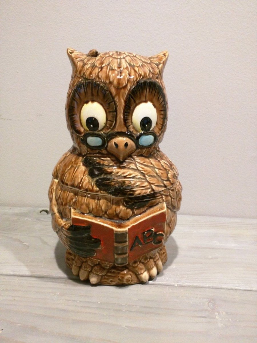Wise Owl Cookie Jar   Made In Japan Stamped On The Bottom