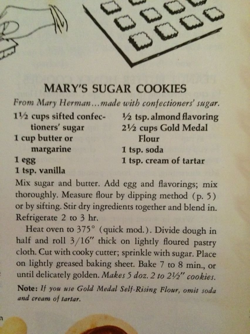 Mary's Sugar Cookie Recipe