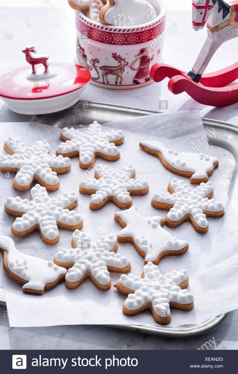 Classic Christmas Cookies On Sheet Pan Stock Photo  284207128