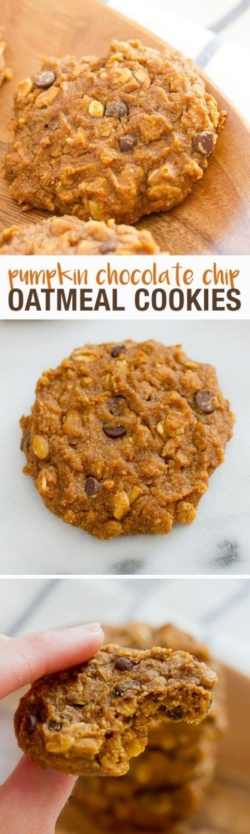 Pumpkin Oatmeal Chocolate Chip Cookies