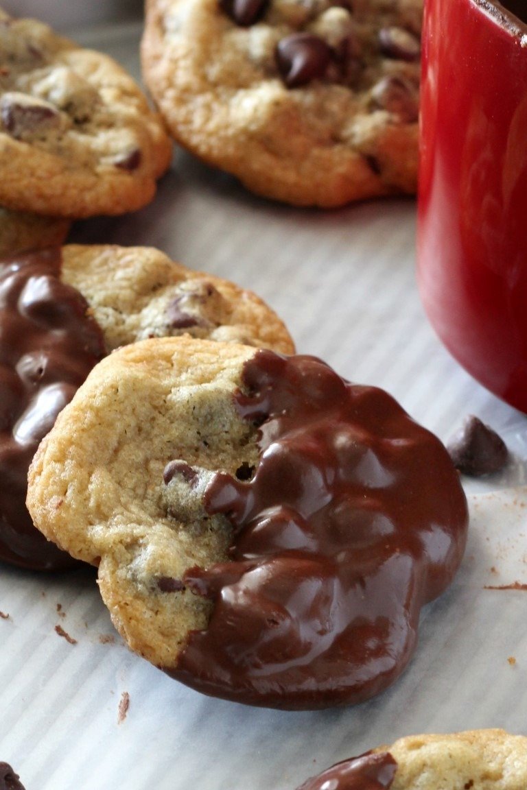 Chocolate Dipped Chocolate Chip Cookies