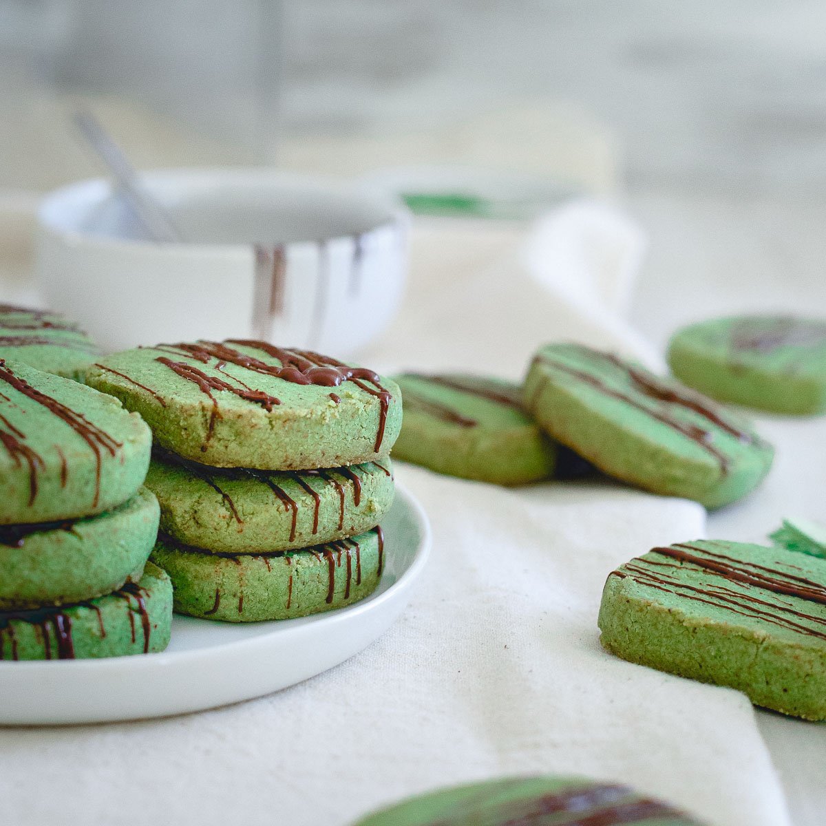 Matcha Shortbread Cookies