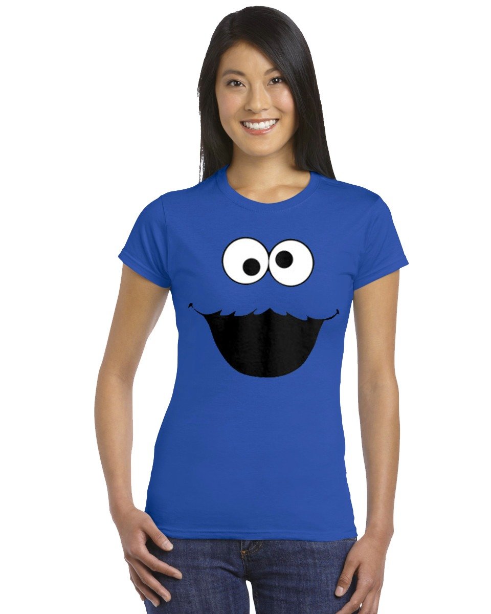 Ladies Cookie Monster Face T