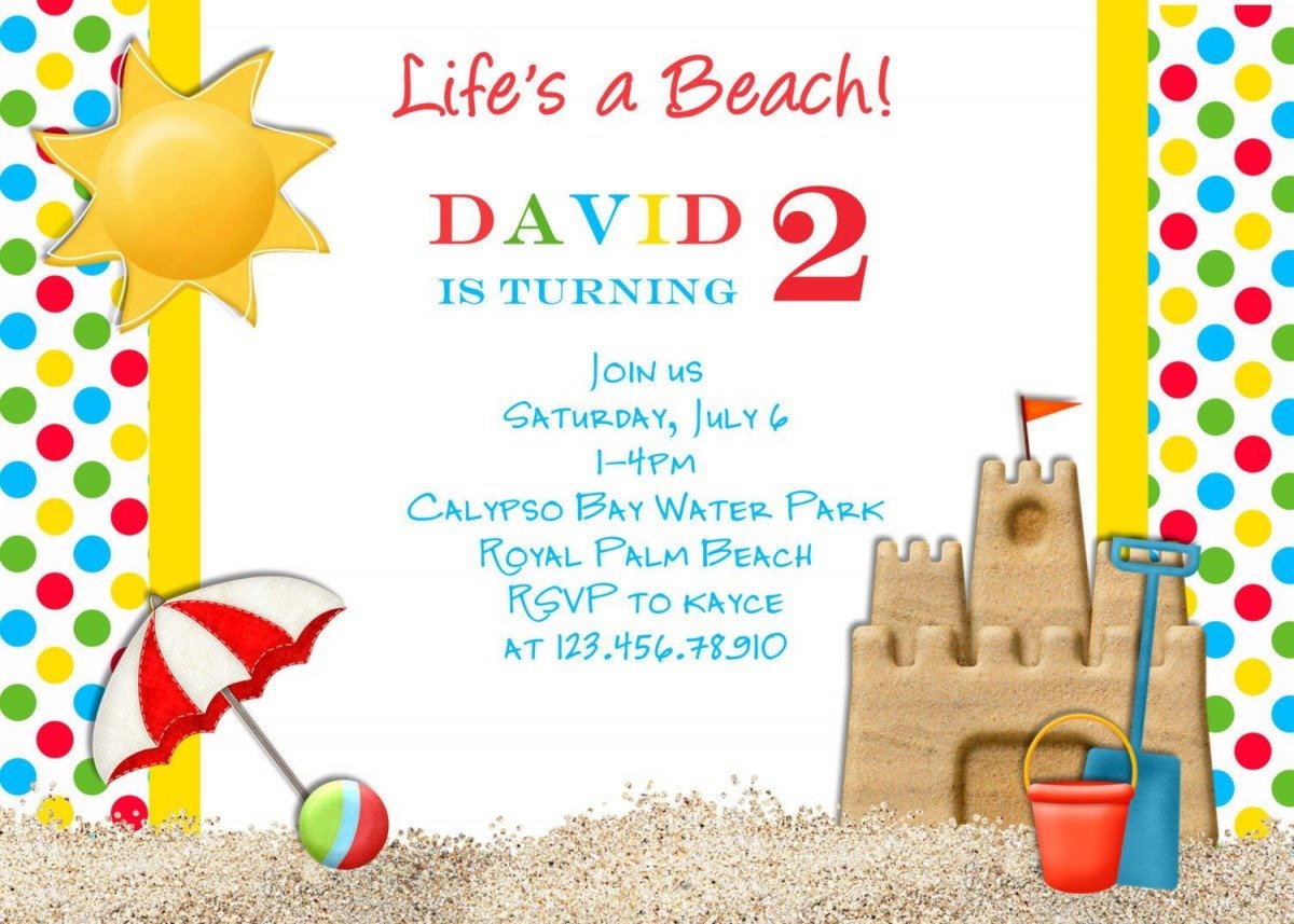 Engagement Invitations Beach Themed Cute Birthday Beach Party