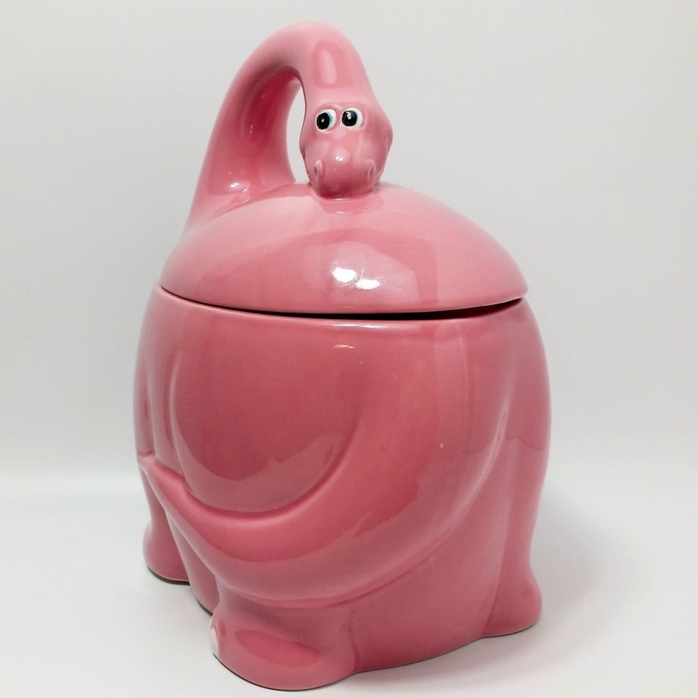 Vintage Rare Pink Dinosaur Cookie Jar Ceramic Japan Homeconcepts