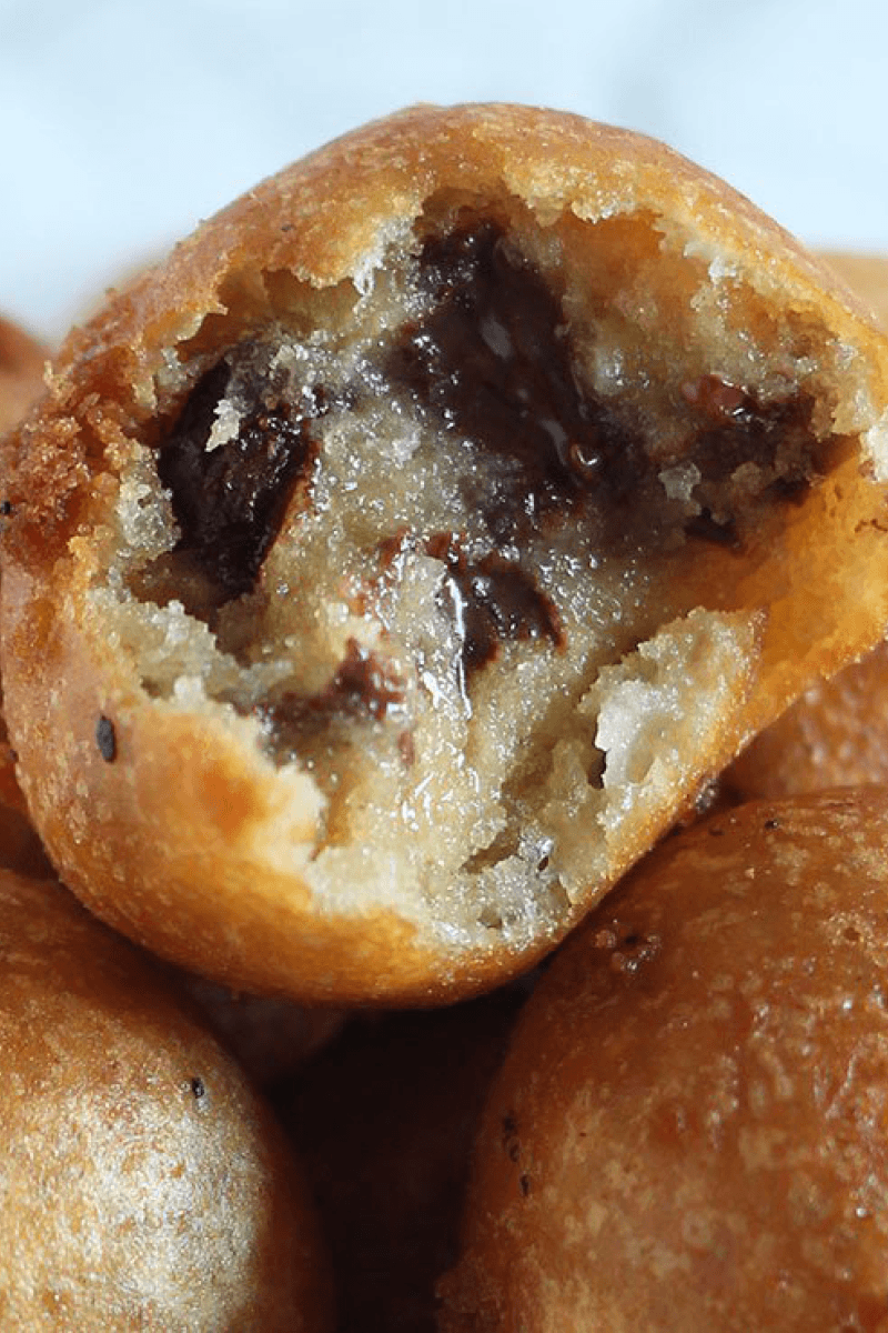 Deep Fried Cookie Dough Made With Homemade Chocolate Chip Cookie