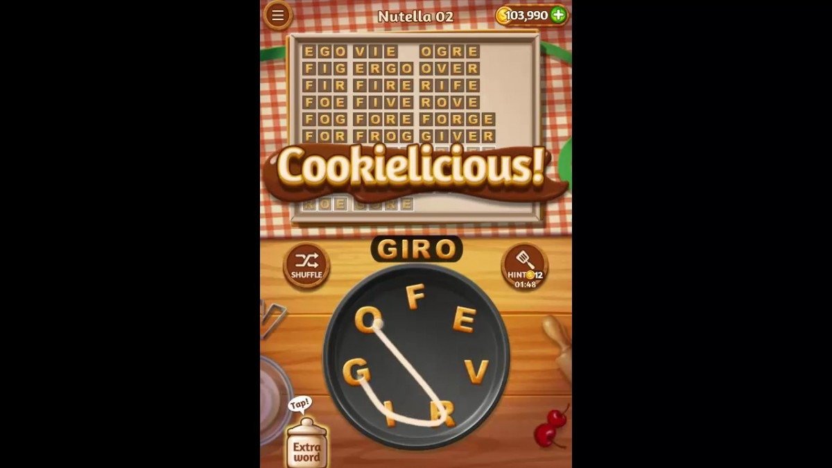 Word Cookies Nutella Pack Level 2 Answers
