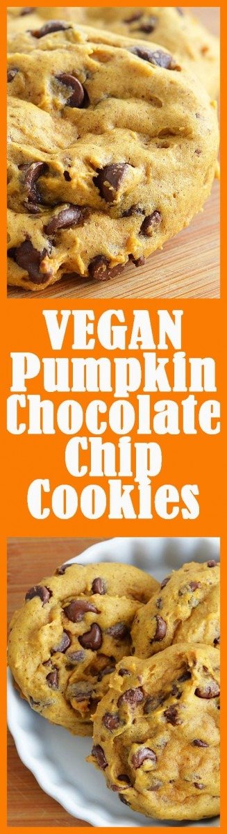 Pumpkin Chocolate Chip Cookies {vegan}